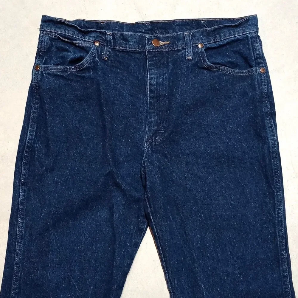 Vintage Wrangler 937STR Men's 36x30 Dark Wash Straight Leg Jeans